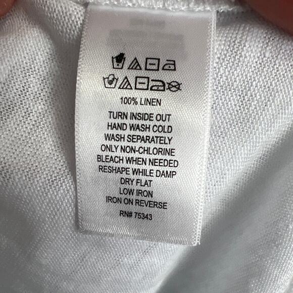 Tahari Burnout 100% Linen 3/4 Sleeve Tee Size 1X - Picture 5 of 7